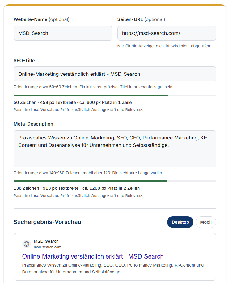 Screenshot SERP Snippet Generator