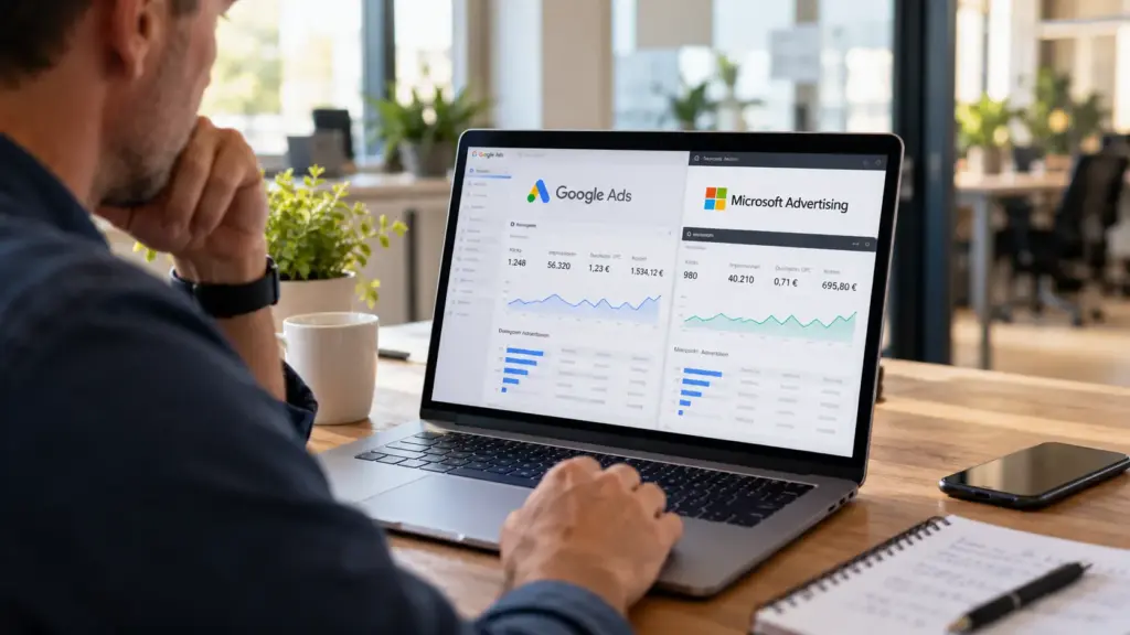 Vergleich von Google und Microsoft Ads